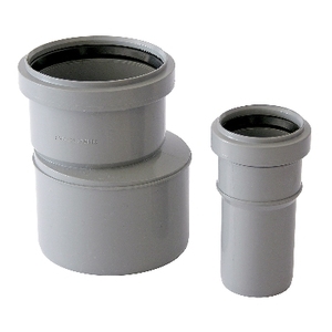 Raccord de transition PVC-PP 100 mm F x 110 mm M pour tuyaux d'évacuation, conduites et raccords - Product Image 1