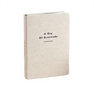 Diario de Gratitud Minimalista, Cuaderno de Reflexión Diaria A5, Cubierta de Tela de Lino, Encuadernado Cosido con Hilo, Regalo - Product Image 1