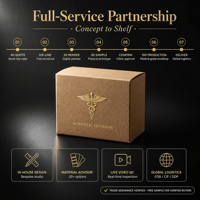Boîte de luxe personnalisée en kraft gaufré à double rabat avec logo en feuille d'or pour flacon pharmaceutique – Nouveau design pour le marché américain