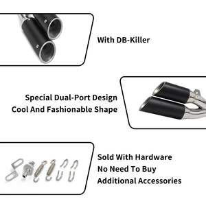 Tubo de Escape Universal para Motocicleta de Acero Inoxidable de Alta Calidad de 51 mm, Silenciador DB Killer Modificado con Doble Orificio de Escape - Product Image 3