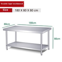 304 établi en acier inoxydable épaissi pour hôtels et cuisines Table d'opération spéciale de fabrication en acier de cuisine commerciale