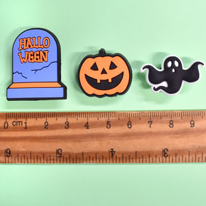 Adulto Sapato Encantos Hallowmas Pvc Sapato Decorações Caveira Abóbora Halloween Pvc Sapato Encantos De Borracha Para Tamanço - Product Image 4