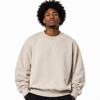 Sweat-shirt unisexe à col rond en coton et polyester mélangé, 400 g/m², effet délavé, style streetwear, personnalisable avec logo, fournisseur.
