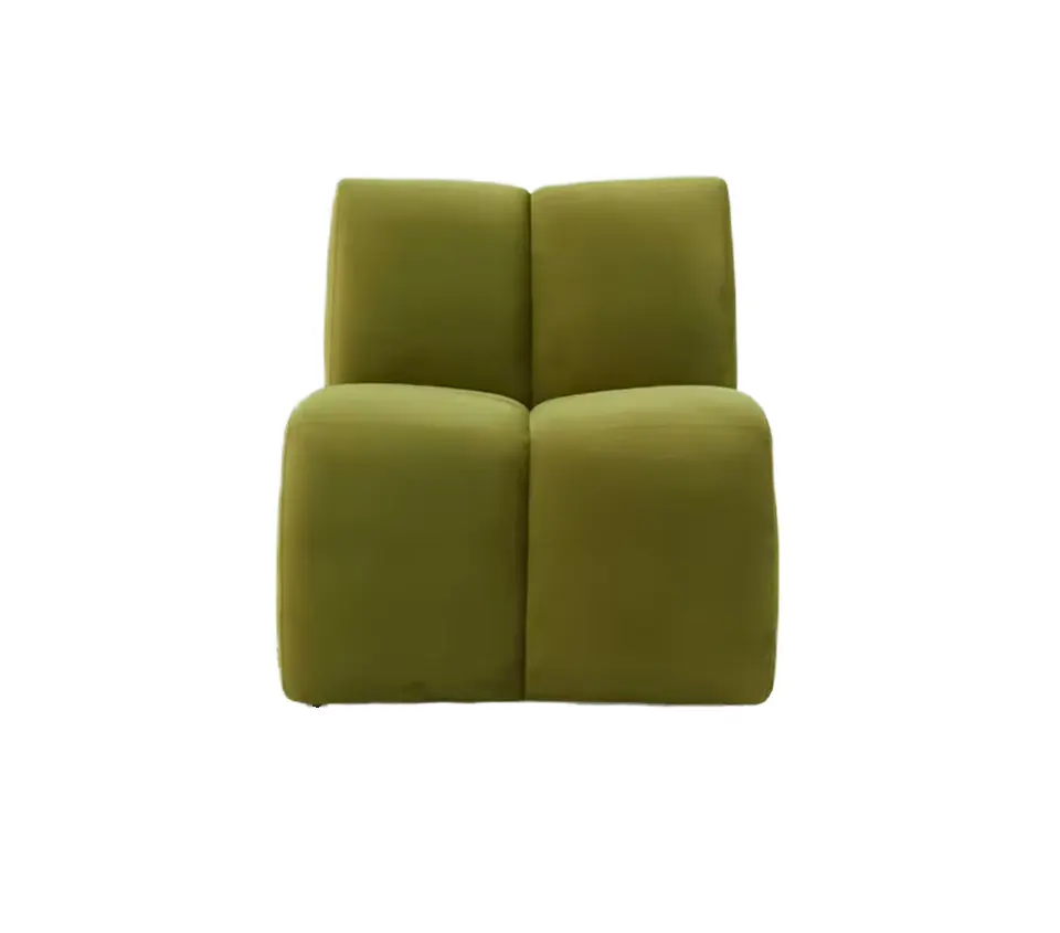 Modern Simple Lamb Wool Cream Sofa for Living Room Dining and Reception for Beauty Salon Hostel and Hotel