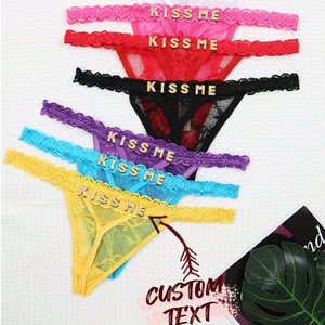 Strings pour femmes à taille basse, personnalisées, directement de l'usine |   Lettre personnalisée à faire soi-même |   MOQ 1 pièce |   Style euro-américain - Product Image 1