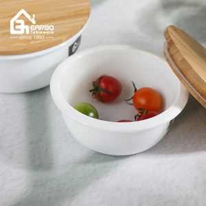 Recipientes Redondos de Vidrio Opal Blanco de 740 ml, Aptos para Lavavajillas, para Almacenamiento de Alimentos, con Tapas Herméticas - Product Image 2