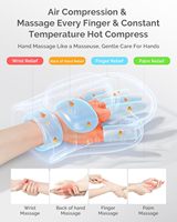 Masseur pour les mains AIRSEE, chaleur et compression, soulagement de l'arthrite et du syndrome du canal carpien, 3 modes de massage, 3 niveaux de chauffage, 5 intensités, sans fil