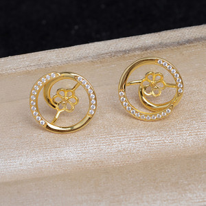 Support vide pour boucles d'oreilles en argent S925, 9,5-9,7 mm, accessoire de bijoux en perles DIY, JG6088 - Product Image 2