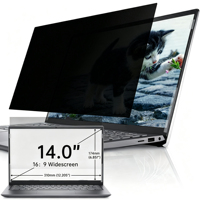 Filtre de confidentialité pour ordinateur portable non adhésif, mat, anti-reflets, anti-lumière bleue, 14 pouces 16:9 pour Lenovo HP Dell 180 ° Protection d'écran anti-espionnage