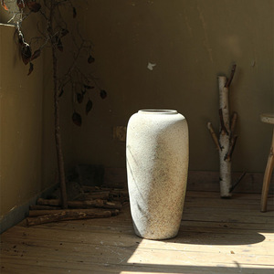 Grand vase au sol Vintage pièce décorative en céramique épaisse haut de gamme maison Arrangement de fleurs conteneur grand pot en céramique - Product Image 1