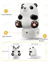 Veilleuse LED RGB LOHAS, design panda, 10 couleurs changeantes, 2 niveaux de gradation, capteur crépusculaire, à brancher pour chambre à coucher