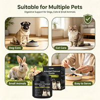 Poudre de charbon actif pour chiens et chats, marque privée OEM, favorise la digestion des animaux et aide à maintenir une qualité normale des selles