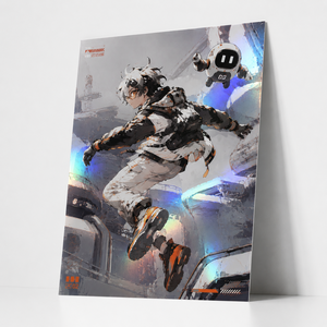 Affiches Holographiques Métalliques Anime Personnalisées avec Effet Tactile en Relief <span class=keywords><strong>3D</strong></span>, Vernis UV Sélectif et Illustration Artistique - Product Image 3
