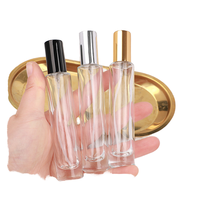 Bouteille de parfum en verre à pince rectangulaire plate Easy Crimpless 10ml 15ml avec pulvérisateur à pompe pour sérigraphie