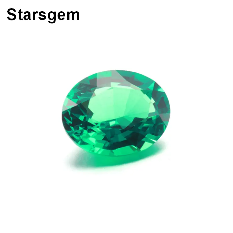 Starsgem atacado preço laboratório crescido esmeralda oval corte pedra verde