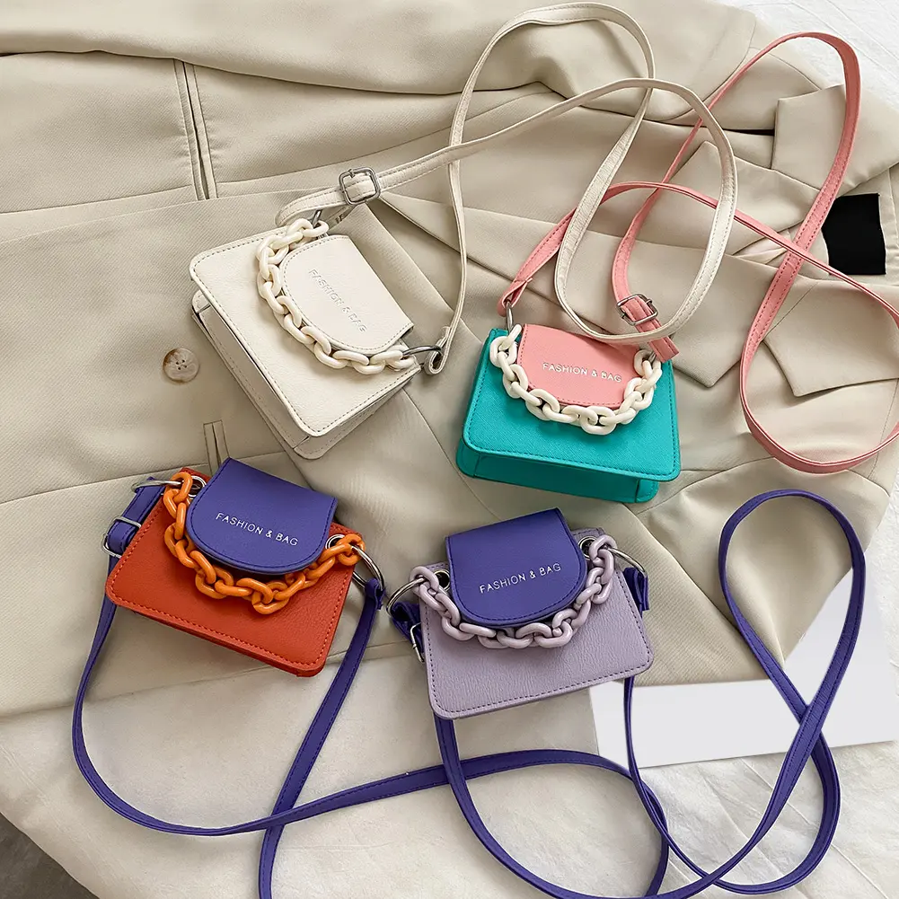 2022 Youth Ladies Simple Versatile Crossbody Bag Acrylic Chain single shoulder casual mini bags women handbags