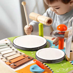 Juego de Música Montessori de Madera, Instrumentos de Percusión Multifuncionales <span class=keywords><strong>con</strong></span> Tambor y <span class=keywords><strong>Xilófono</strong></span> para la Iniciación Musical - Product Image 5