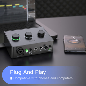 <span class=keywords><strong>Fifine</strong></span> SC1 HIFI Carte son portable Console de mixage audio XLR Enregistrement haute fidélité pour cartes son et mélangeurs audio de podcasting - Product Image 2
