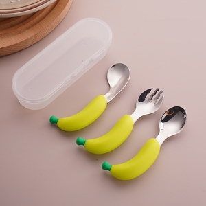 C66 Sáng Tạo Bé Học Tập Thìa Đồ Dùng Dễ Thương Trái Cây Hình Dạng Thép Không Gỉ Flatware Bộ Dễ Dàng Để Sử Dụng Sơ Sinh Ăn Muỗng Bộ - Product Image 5