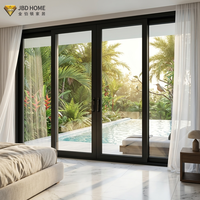 Porte coulissante extérieure certifiée NFRC pour balcon et terrasse, double vitrage, résistante aux ouragans, en aluminium