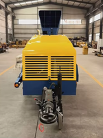 Pompe à mortier semi-sèche diesel MINLE ML837 DH/DHB/DHBS avec trémie d'alimentation et pelle grattoir pour la construction de tunnels