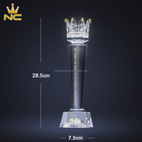Trophée Couronne en Cristal Poli Personnalisable Fait Main Créatif, Prix en Cristal avec Lumière LED de Haute Qualité, Vente en Gros
