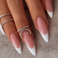 Uñas Postizas Reutilizables al por Mayor, 24 Piezas, Almendradas, Cuadradas, Ataúd, Stiletto, Francesas, Ojo de Gato, 3D, Flor de Cerezo