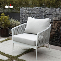 Artie meubles de salon d'extérieur de luxe canapé en poly rotin fauteuil d'extérieur en osier mobilier d'extérieur canapé de jardin en aluminium