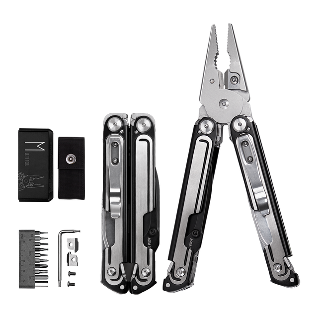 Stainless Steel Industrial Grade Multi Pliers D2 Steel Blade Screwdriver Bottle Opener Magnetic Attraction Nylon Punch Bit