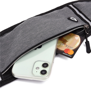 Riñonera con cierre de cremallera impermeable unisex con patrón de letras de poliéster Oxford multicolor con logotipo personalizado para deportes al aire libre y correr - Product Image 3