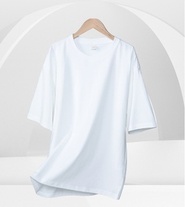 T-shirt en coton épais 290G, col rond, coupe ample, uni, pour impression de logo personnalisé, vente en gros - Product Image 4