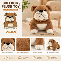 Peluche personnalisée pour animaux de compagnie, chien, OEM, Bulldog, Caniche, broderie personnalisée, logo, anniversaire, mousse à mémoire de forme, courte garniture