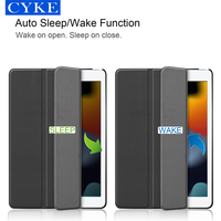 CYKE Nouvelle Coque pour Tablette 9e Génération en Cuir PU, Étui de Protection 10,2 Pouces pour Apple iPad 9 8 7 10.2 2021