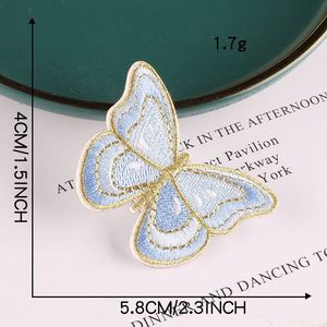 New Design High Quality Self Adhesive Artistic Embroidery Gold Glitter Edge butterfly Flower Patch for Decoration - Product Image 3