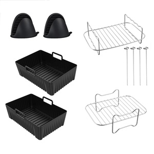 Neues Air Fryer Zubehör 8,5 Zoll Silikon Liner Pot & Metal Racks im Kit Pack für Ninja Dual Air Fryers AF300UK - Product Image 1
