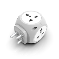 Afrique du Sud Inde Adaptateur de voyage Cube avec prise universelle USB Type a et Type C 1-4 voies 5 côtés