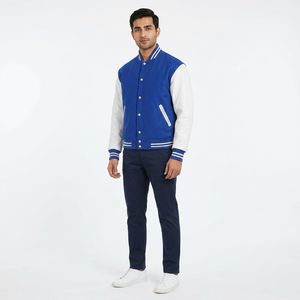 Blouson universitaire personnalisé pour homme avec logo brodé sur le devant, service OEM, coque en laine respirante, patchs brodés, streetwear d'hiver - Product Image 1