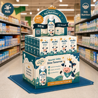 Support d'affichage en carton personnalisé pour boissons au lait, pour la promotion des boissons en supermarché