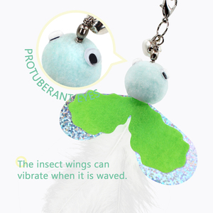 Ensemble de jouets pour chat SONGWAY, série verte, jouets à plumes rétractables, jouet à cloche réaliste pour chat - Product Image 3