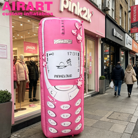 Téléphone Gonflable Publicitaire Rose de 2m de Haut pour Promotion et Usage Commercial