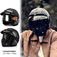 Casque de moto vintage rétro pour hommes et femmes, utilisation estivale, coque 3/4, lunettes, visière, véhicule électrique