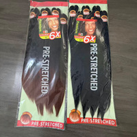 Extensiones de Cabello Sintético para Trenzas Africanas, Pre-estiradas, 52 Pulgadas, 420g, 6X, Precio al por Mayor