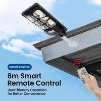 Lampes solaires LED tout-en-un 2200mAh IP65 avec détection de mouvement, projecteurs routiers et lampe anti-moustiques