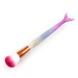 Ensemble de 7 pinceaux de maquillage sirène à paillettes, poils synthétiques personnalisés, pinceau angulaire pour le blush, crayon à sourcils, pinceaux cosmétiques professionnels pour le visage - Product Image 6