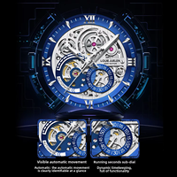 Montre mécanique squelette automatique pour homme OEM ODM, bracelet en alliage avec fermoir, verre saphir, étanche 30m, 20mm