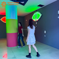 Activités d'intérieur pour enfants et adultes cacher la lumière push active le jeu LED vert rouge travail d'équipe salle de jeu mauvais œil