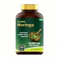 Cápsulas de Extracto de Hoja de Moringa, Superalimento Verde Potente, Marca Privada OEM/ODM, Refuerza el Sistema Inmunológico y la Digestión, Suplemento Saludable