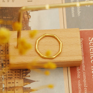 Bamboo Joint <b>Titanium</b> Steel <b>Ring</b> For Women Gold Color Geometric Shape Fashion Jewelry Gift Occasion - Product Image 3