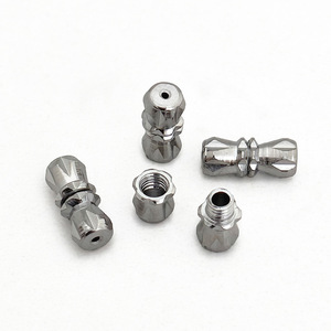 Electroplated Chrome <b>Copper</b> Peanut Clasp Necklace <b>Bracelet</b> End Connector Threaded Cord Joiner For Jewelry Making Mixed Shapes - Product Image 3
