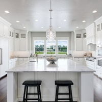 Charnières à fermeture amortie pour projets de villas, armoires de cuisine 3D, style Shaker en bois blanc